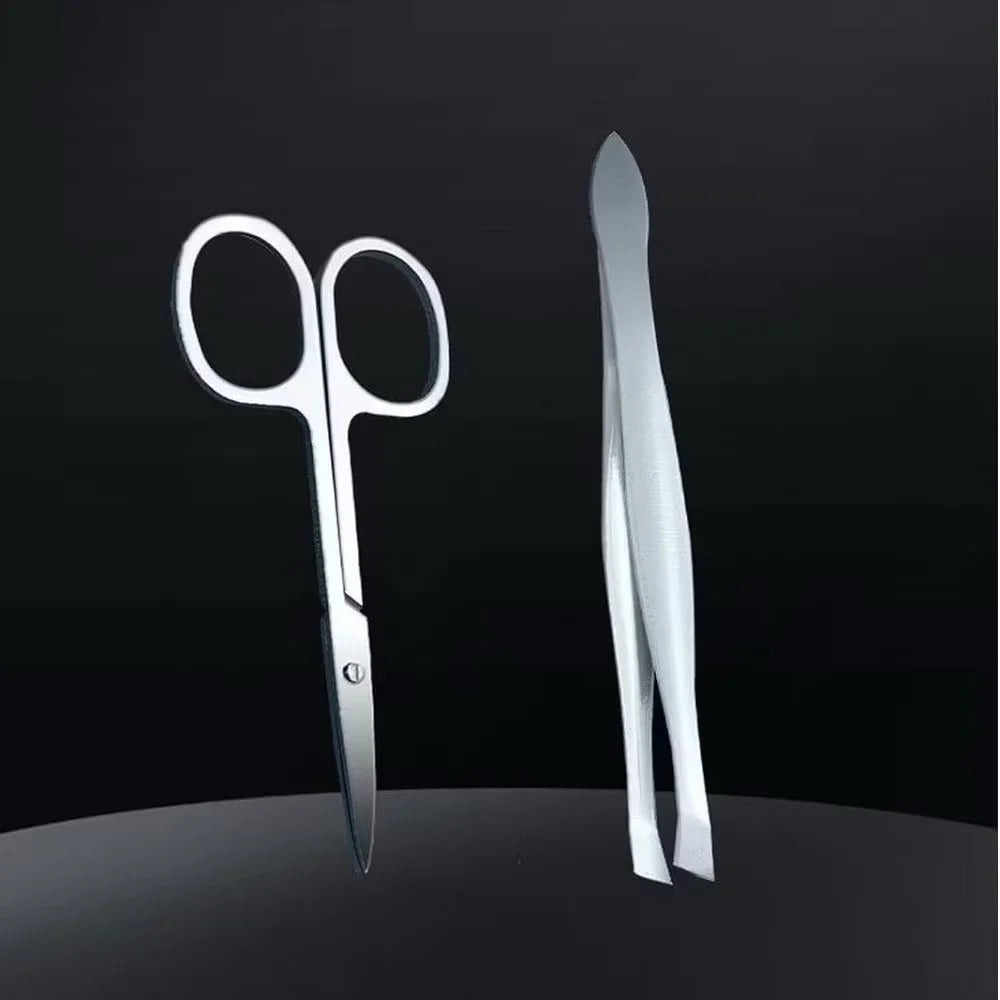 Kit Cortador De Unha Manicure Portatil Estojo Pinca Tesoura C/Organizador de couro de luxo
