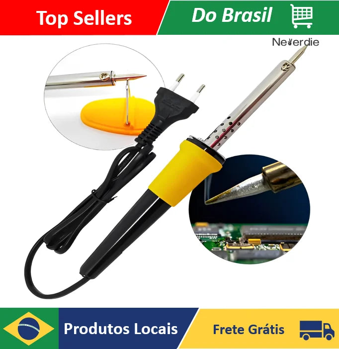 Kit Ferro De Solda Soldar Soldador 110v ou 220v 40w ou 60w Com Estanho Resistente - store
