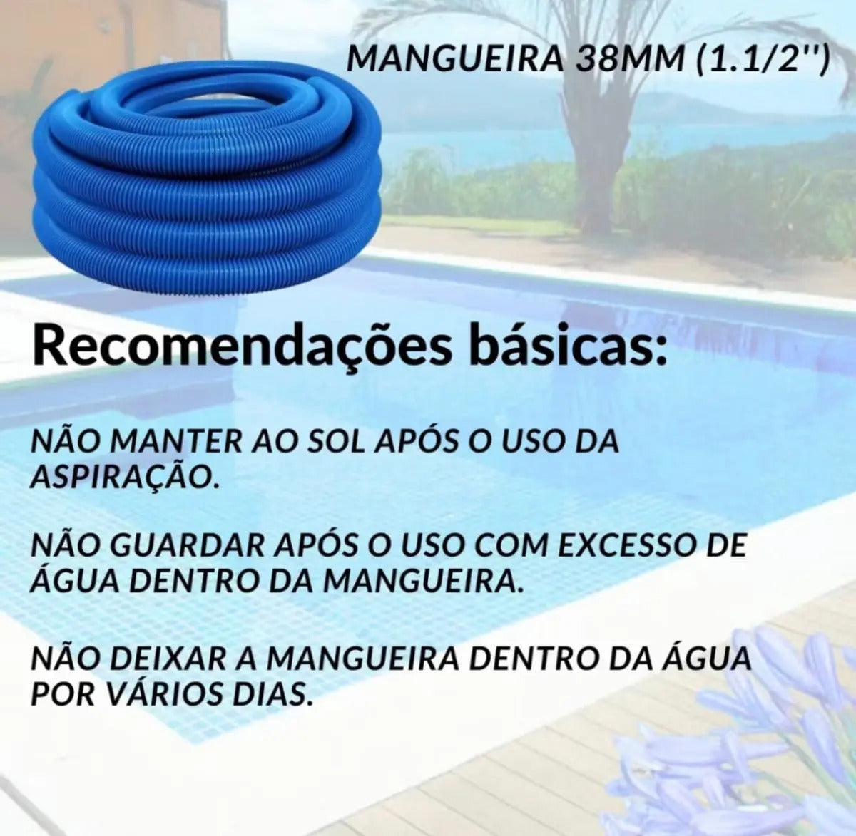 Mangueira De Piscina Para Aspirar Com 8 Metros Atacado Azul