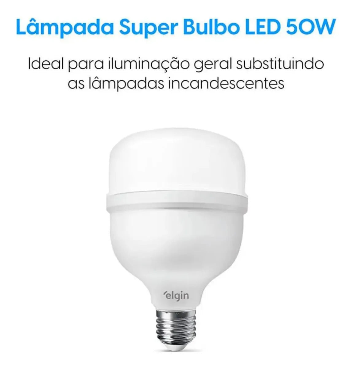 Lampada Led Bulbo Alta Potencia 50w Elgin 6500k