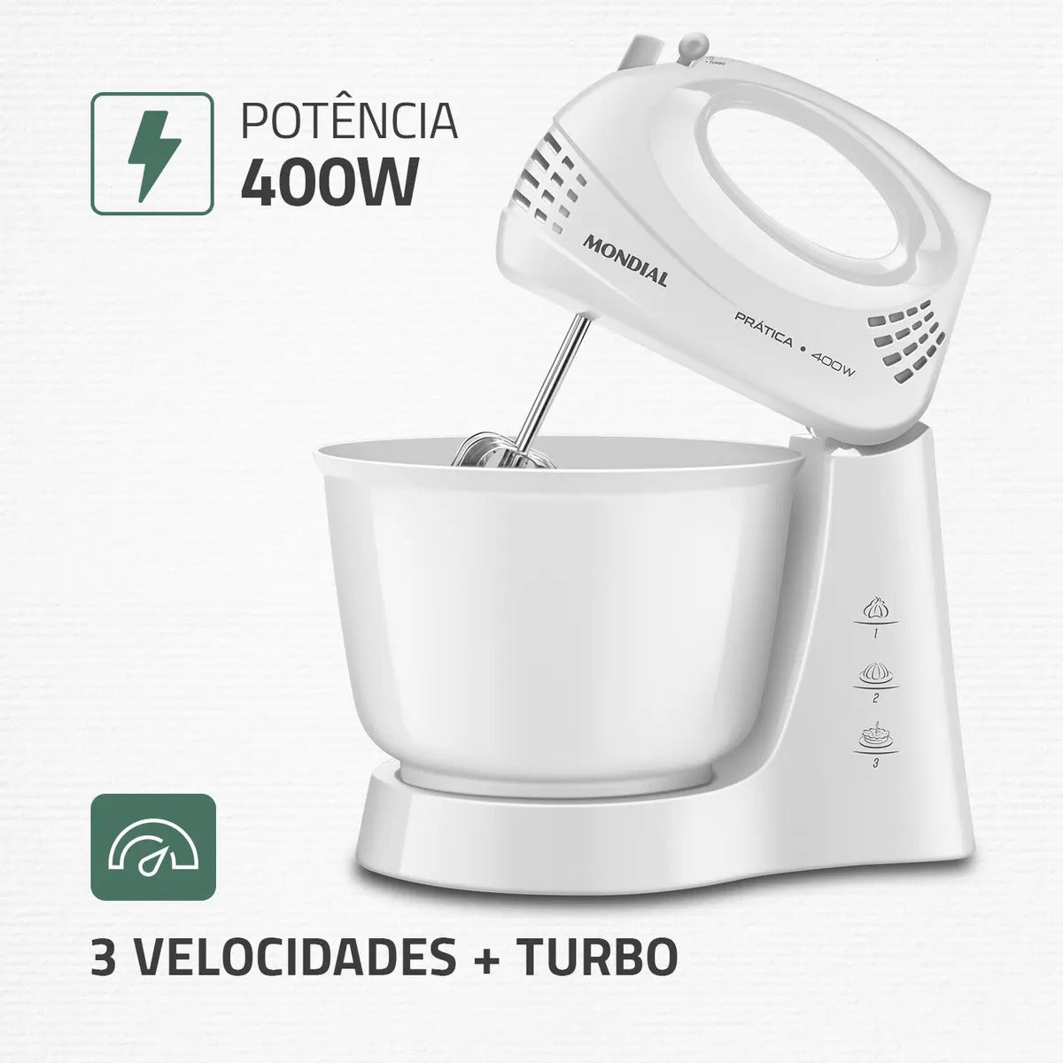 Batedeira Prática, Mondial, 400W - B-44-W