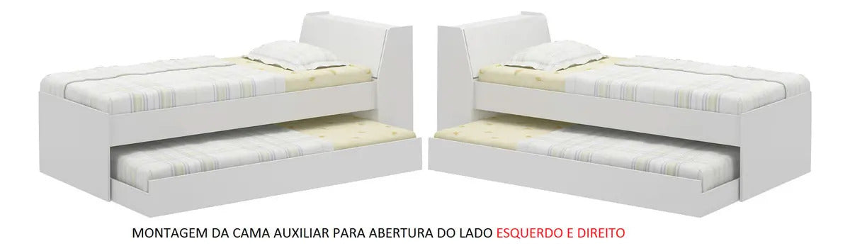 Cama Solteiro Bicama Ditália Bb-28 Branco