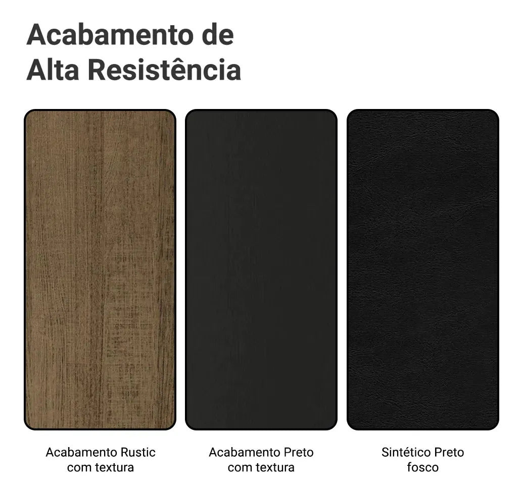 Sala De Jantar Mesa Tampo De Vidro 4 Cadeiras Tifani Madesa Cor Rustic/Preto XMMDJA040165