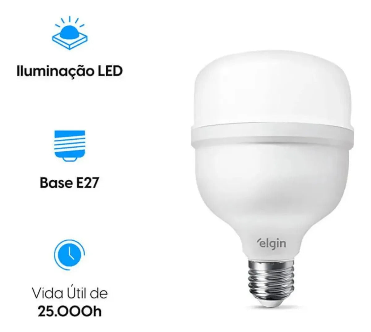 Lampada Led Bulbo Alta Potencia 50w Elgin 6500k