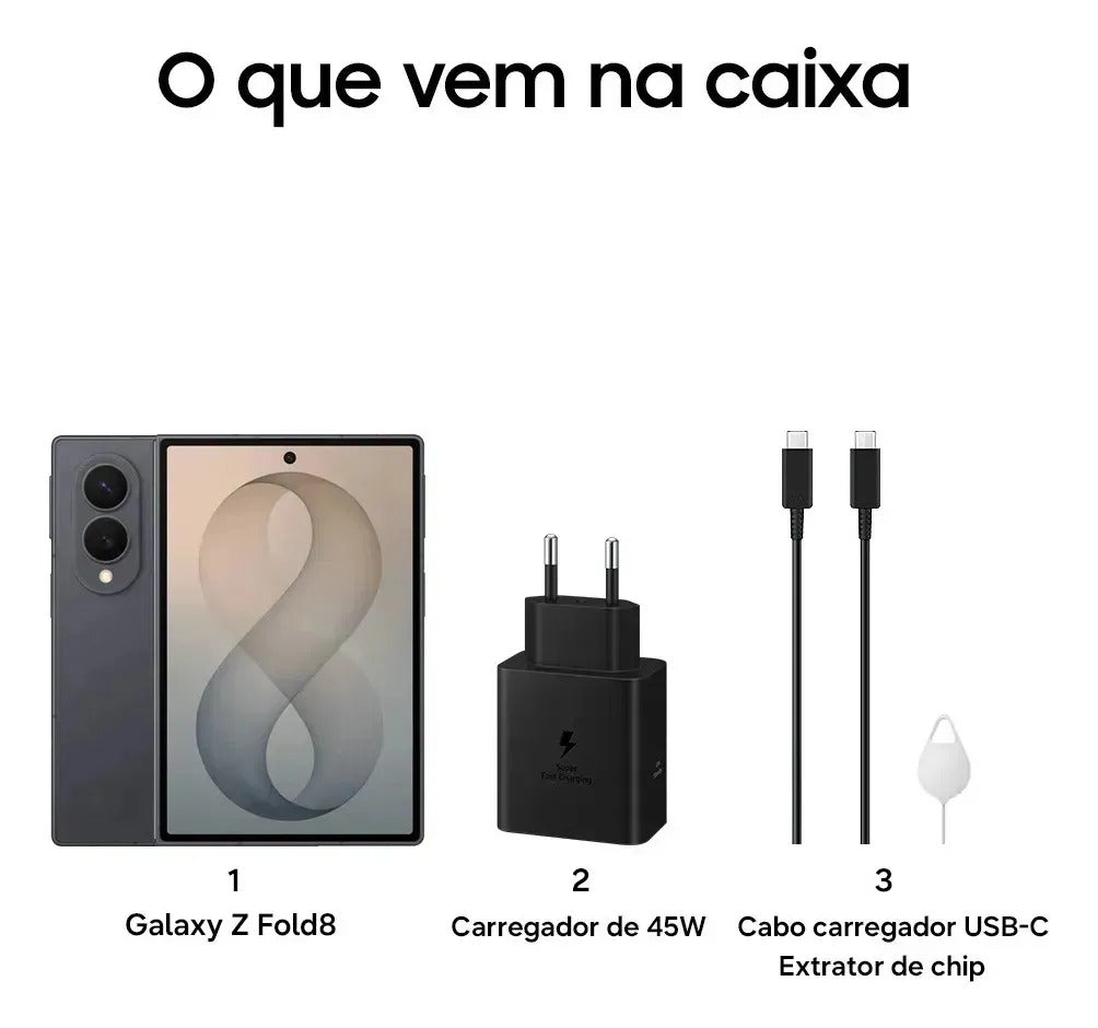 Celular Galaxy Z Fold8 512gb, 12gb Ram Tela 7.6 - Preto