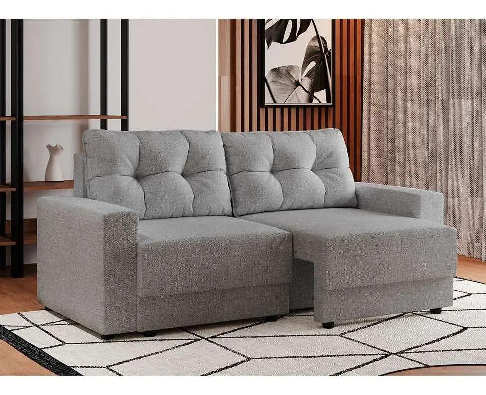 Sofá 3 Lugares Retrátil Lubeck Linho Cinza
