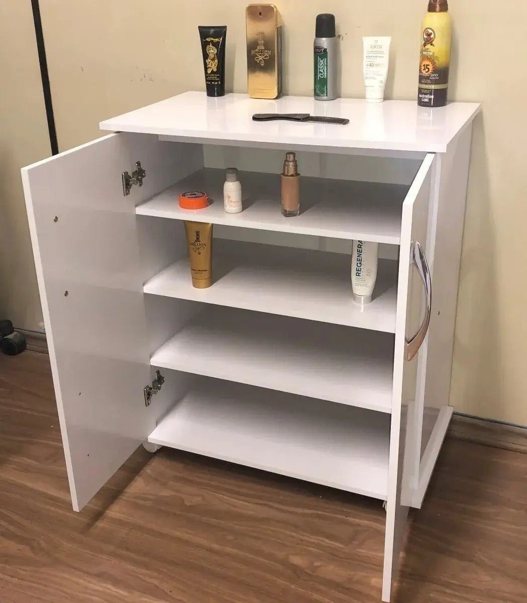 Armário De Chão Lavanderia Cor Branca Prateleira Produtos Cor do móvel Branco
