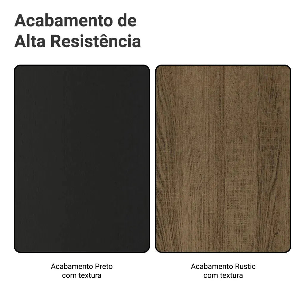 Guarda Roupa Casal Mônaco Madesa 3 Portas Correr Espelho Pr Cor Preto/Rustic 1093D81E
