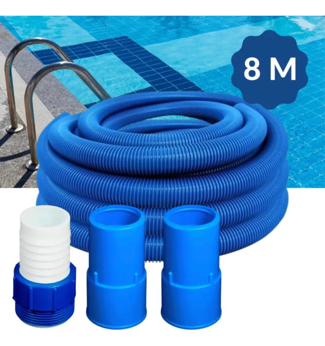 Mangueira De Piscina Para Aspirar Com 8 Metros Atacado Azul