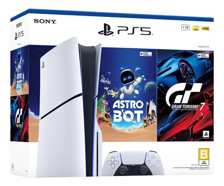 Console Playstation 5 de 1 TB: Astro Bot e Gran Turismo 7