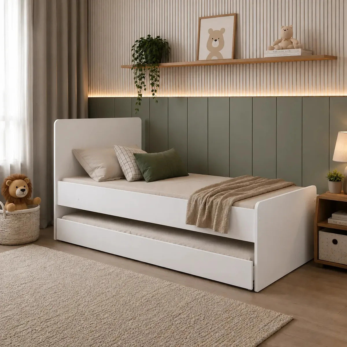 Cama Bicama Jm Barreto Solteiro Cor Branco Fabricado Em Mdf