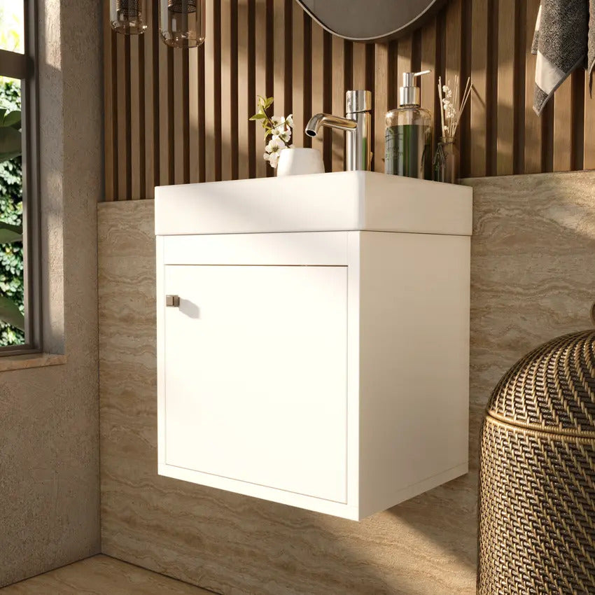 Gabinete Banheiro Armario 40cm Suspenso Mdf Sem Cuba Cor Do Móvel Branco