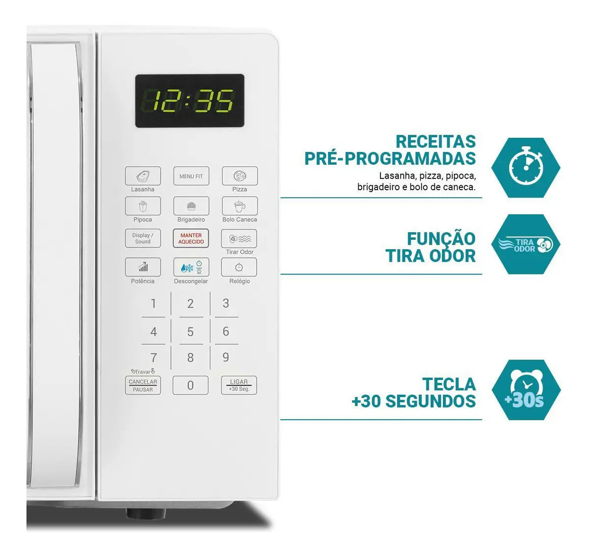 Micro-ondas Philco 20L Branco Pintura Limpa Fácil PMO23B