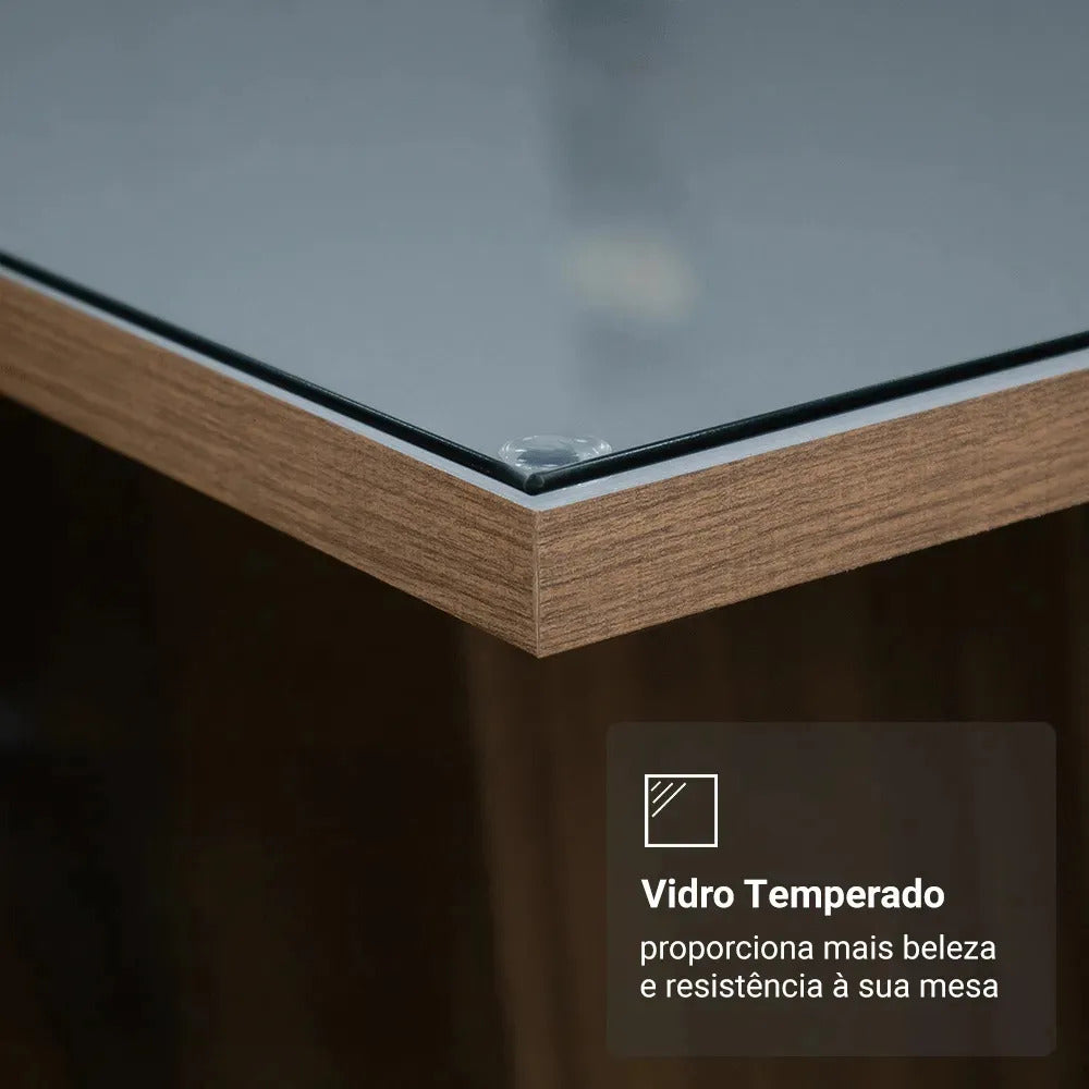 Mesa Lyli com Vidro Temperado