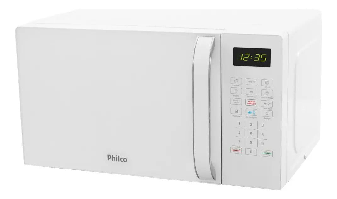 Micro-ondas Philco 20L Branco Pintura Limpa Fácil PMO23B