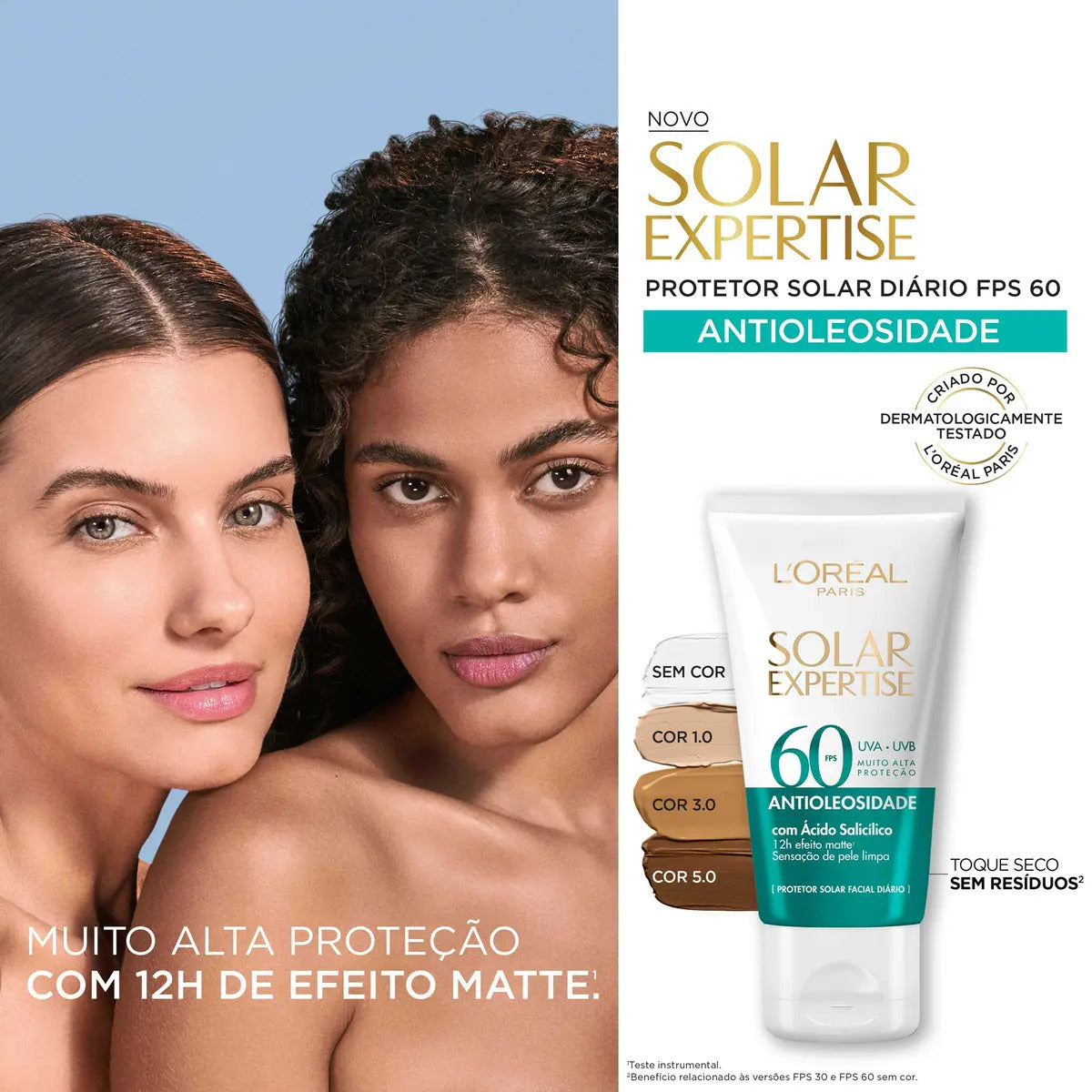 Protetor Solar Loréal Paris Antioleosidade Fps60 Cor 3.0 40g