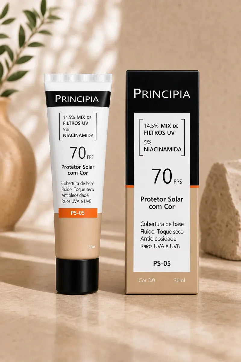 PRINCIPIA, Protetor Solar Facial FPS70 PS-05 Cor 3.0 c/ 30ml