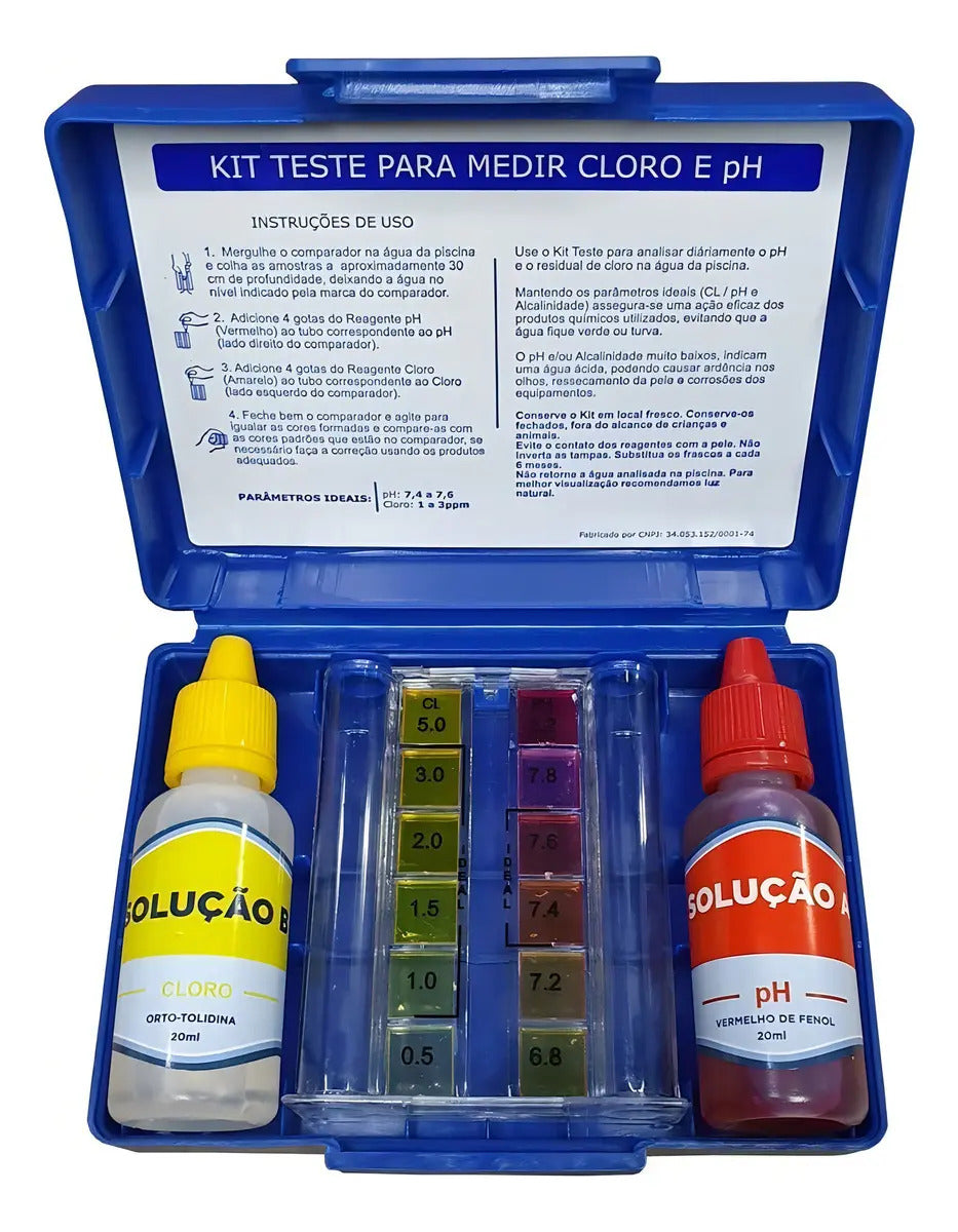 Kit Teste Ph E Cloro Para Medir Qualidade Da Agua E Piscinas