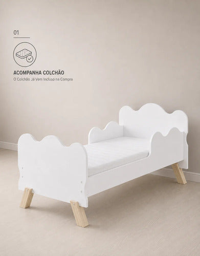 Mini Cama Angel Nuvem Infantil Com Colchão Frete Gratis