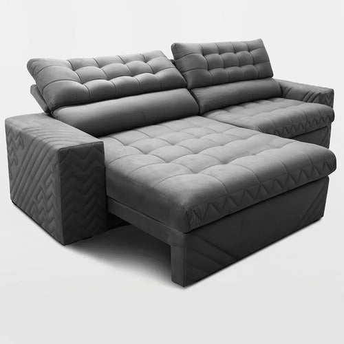 Sofá Retrátil 2,30m Molas Ensacadas Max Spring. Cama Inbox