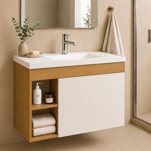 Gabinete Para Banheiro Com Cuba Compacta Design Clean