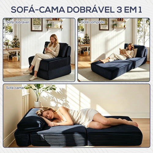 Sofa Cama 3em1 Solteiro Sofa Cama Dobravel Embalado Em Caixa
