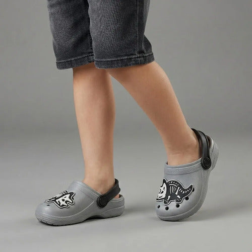 Kit Tênis Infantil Escolar Slip On Menino + Babuche Dino