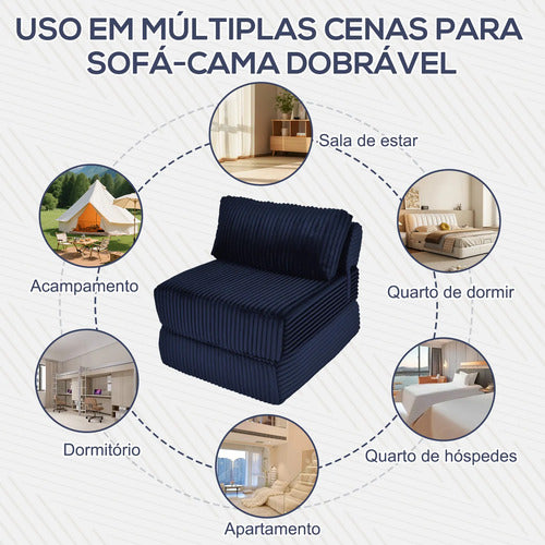 Sofa Cama 3em1 Solteiro Sofa Cama Dobravel Embalado Em Caixa