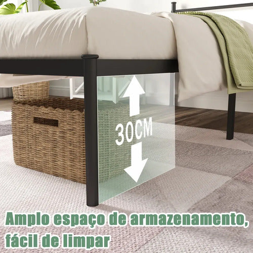 Cama De Ferro Solteiro Cabeceira E Espago, Resistente