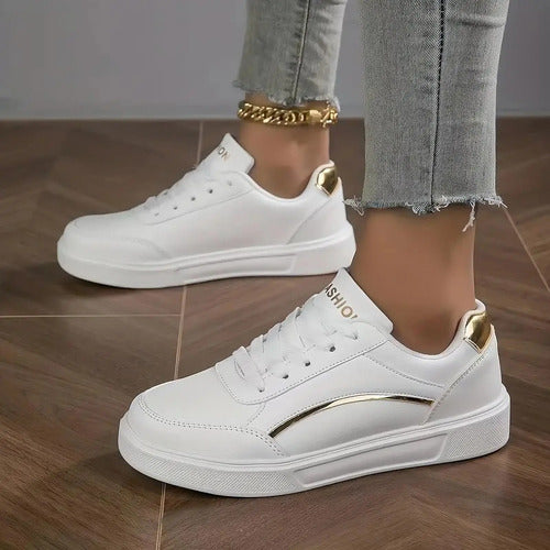 Tenis Feminino Casual Branco Retrô Clássico Force