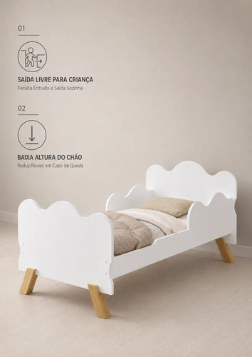 Mini Cama Angel Nuvem Infantil Com Colchão Frete Gratis