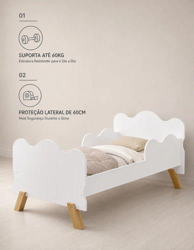 Mini Cama Angel Nuvem Infantil Com Colchão Frete Gratis