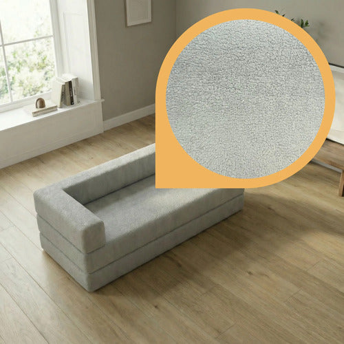 Sofá Cama 160cm Moderno 100% Espuma D33 Prensado Caixa