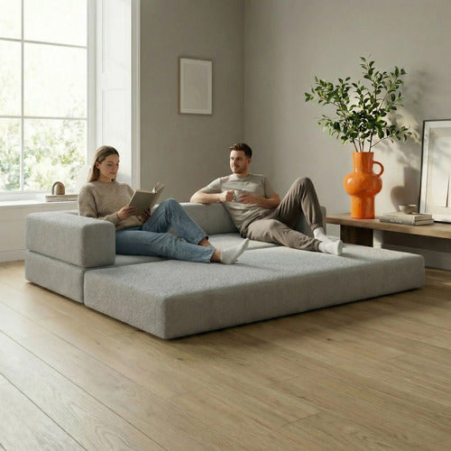 Sofá Cama 160cm Moderno 100% Espuma D33 Prensado Caixa