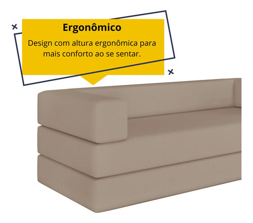 Sofá-cama Compacto 100% Espuma Envio Compacto Em Caixa