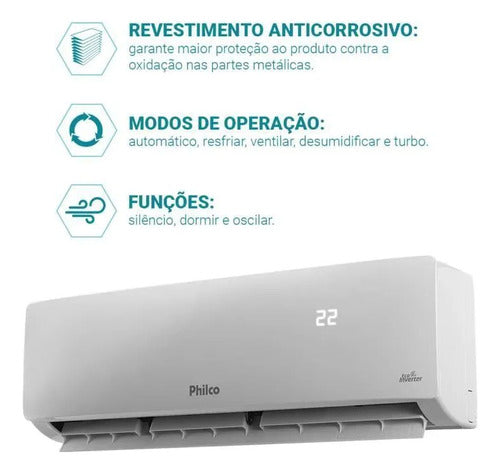 Ar Condicionado Inverter Philco 9000 Btus Frio 220v Pac9ft