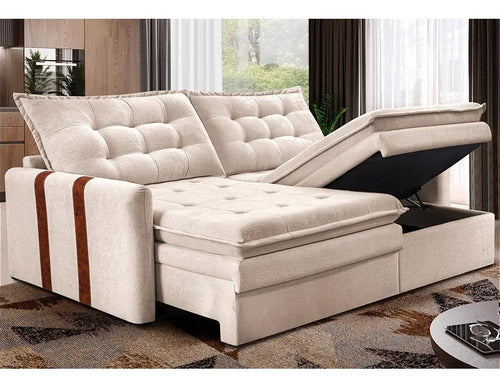 Sofá Sem Caixa Retrátil 1,80m Soft Petit Boucle Cama Inbox