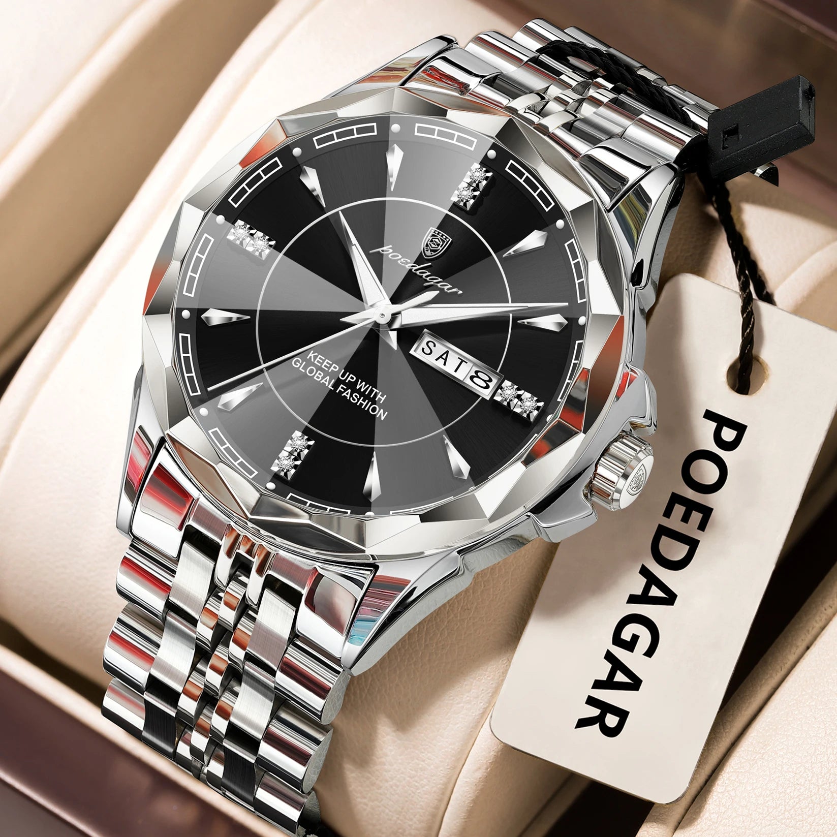 Relógio de Pulso Masculino Elegante de Quartzo com Calendário – Modelo 22