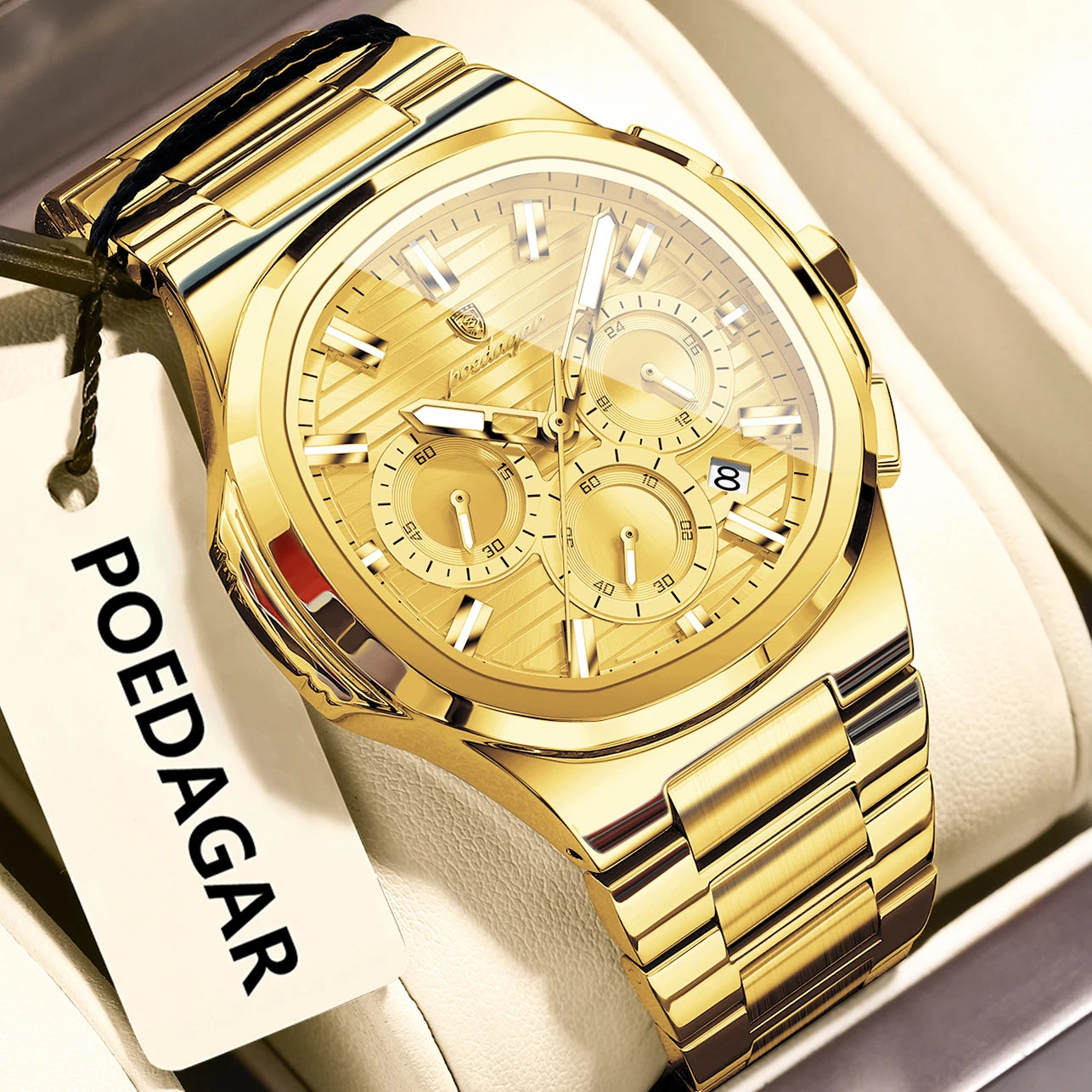 Relógio de Pulso Masculino Elegante de Quartzo com Cronógrafo – Modelo 09
