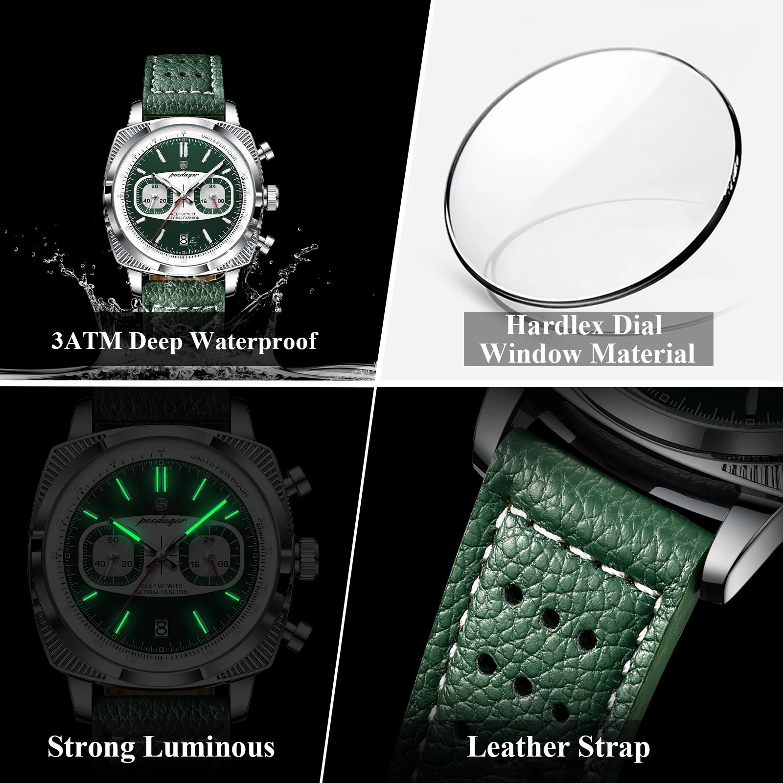 Relógio de Pulso Masculino Elegante de Quartzo com Cronógrafo – Modelo 30