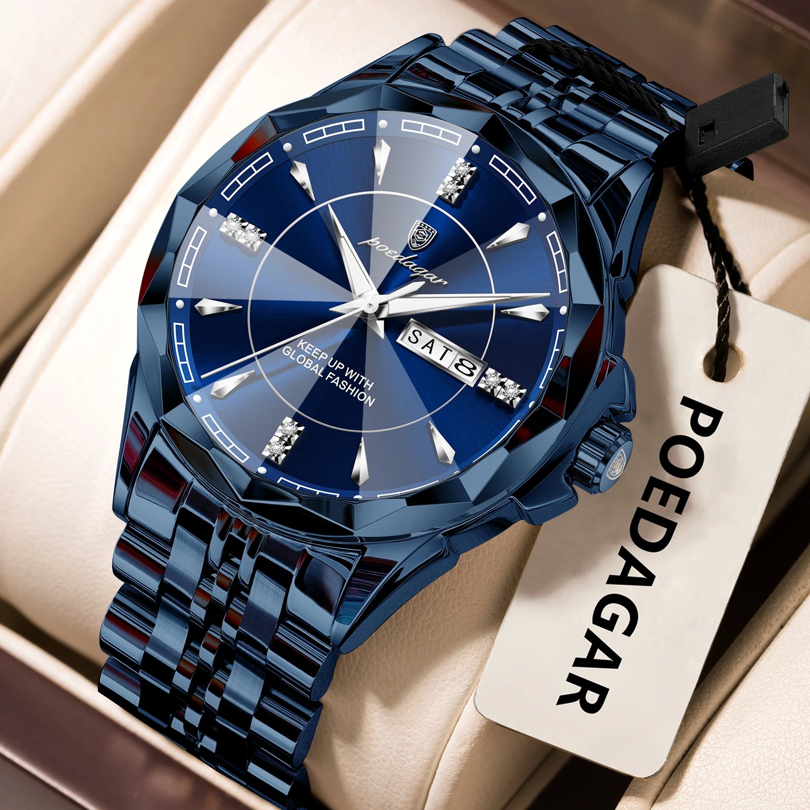 Relógio de Pulso Masculino Elegante de Quartzo com Calendário – Modelo 22