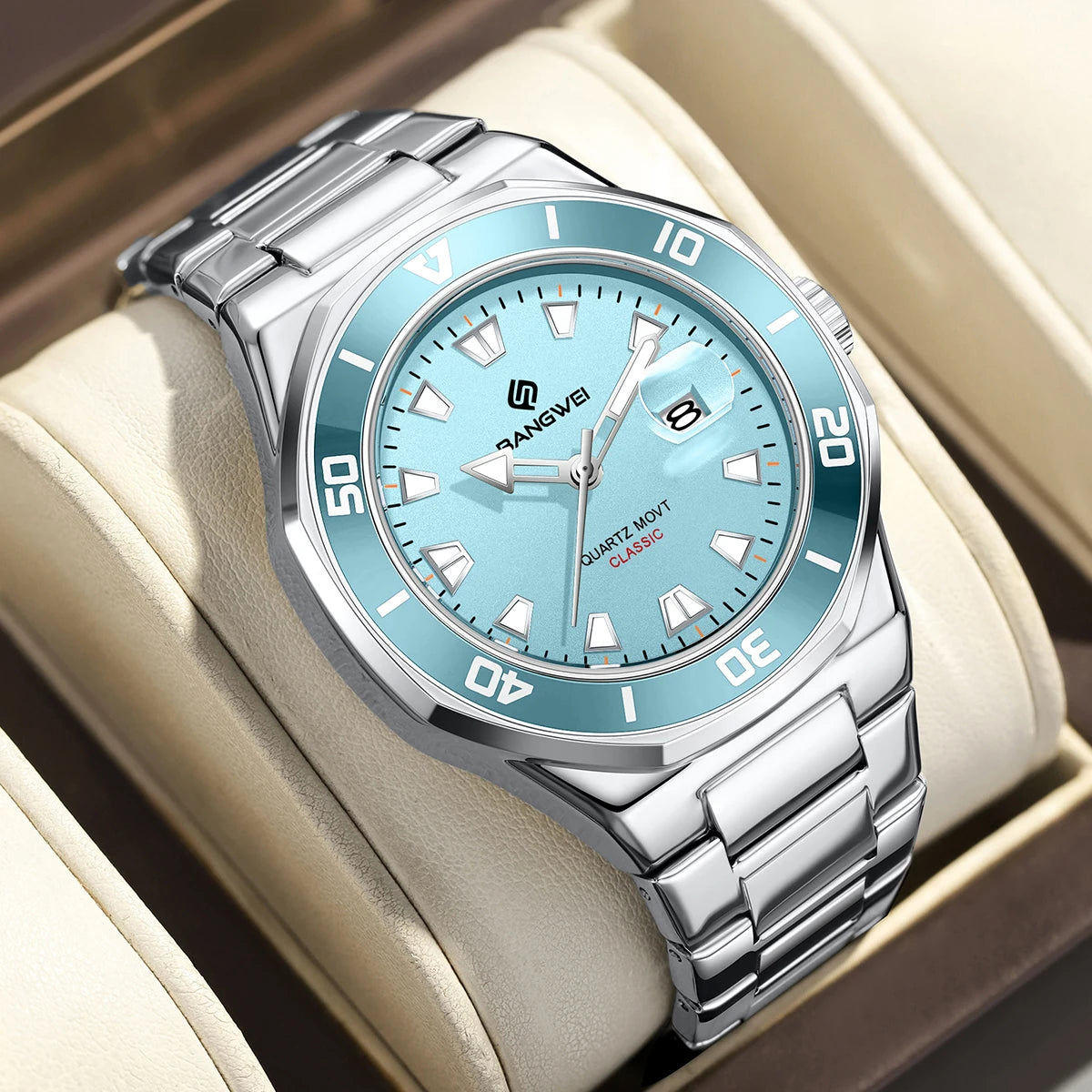 Relógio de Pulso Masculino Elegante de Quartzo com Luminoso – Modelo 11