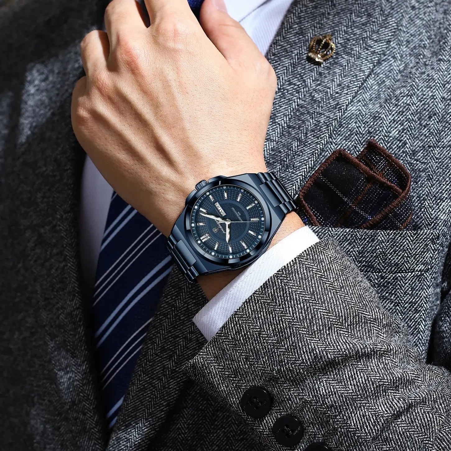 Relógio de Pulso Masculino Elegante de Quartzo com Calendário – Modelo 20
