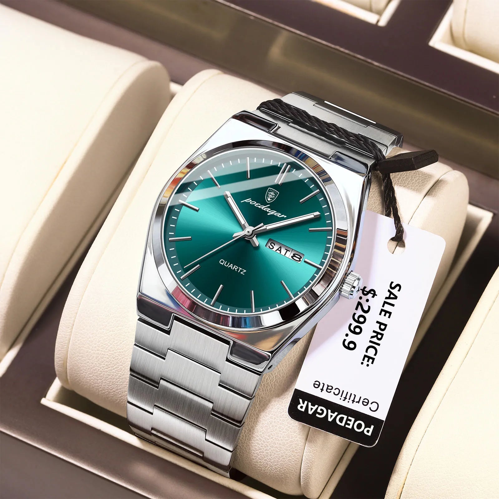 Relógio de Pulso Masculino Elegante de Quartzo com Calendário – Modelo 26