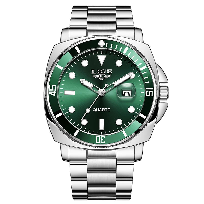 Relógio de Pulso Masculino Elegante de Quartzo com Luminoso