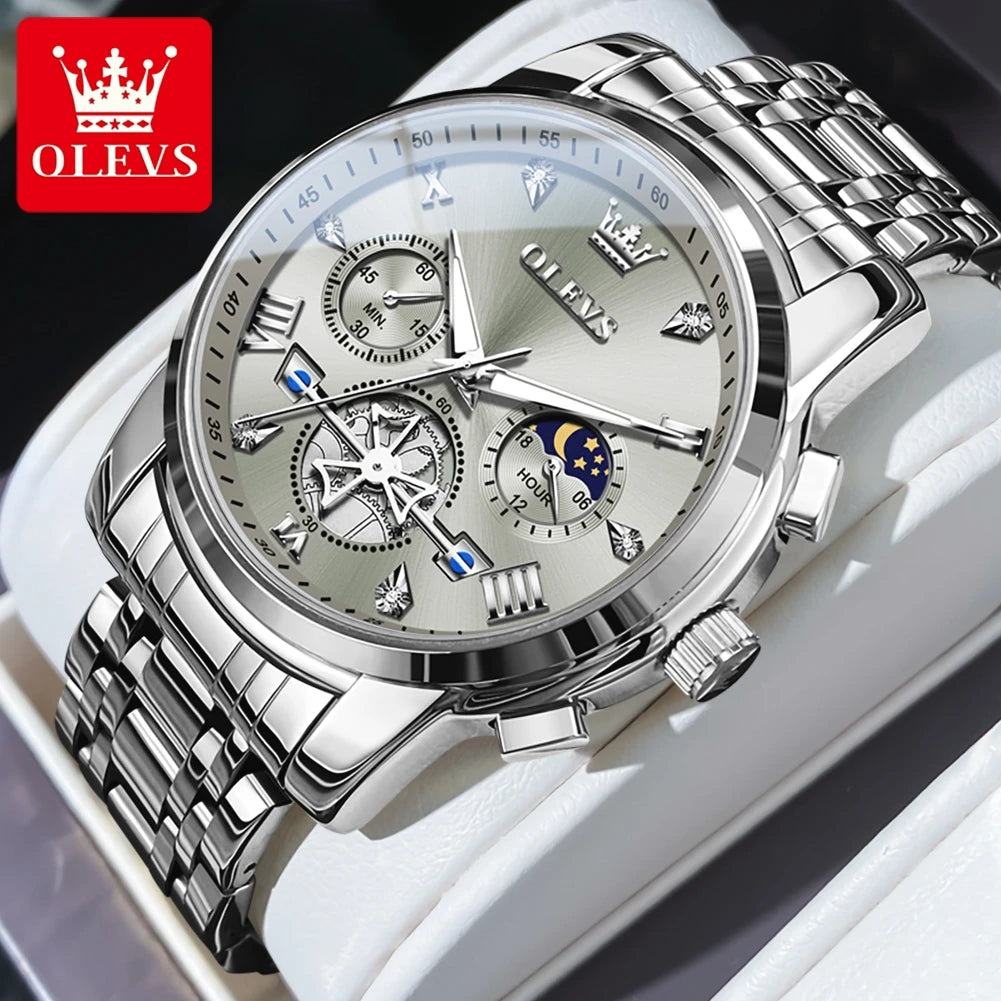 Relógio de Pulso Masculino Elegante de Quartzo com Cronógrafo