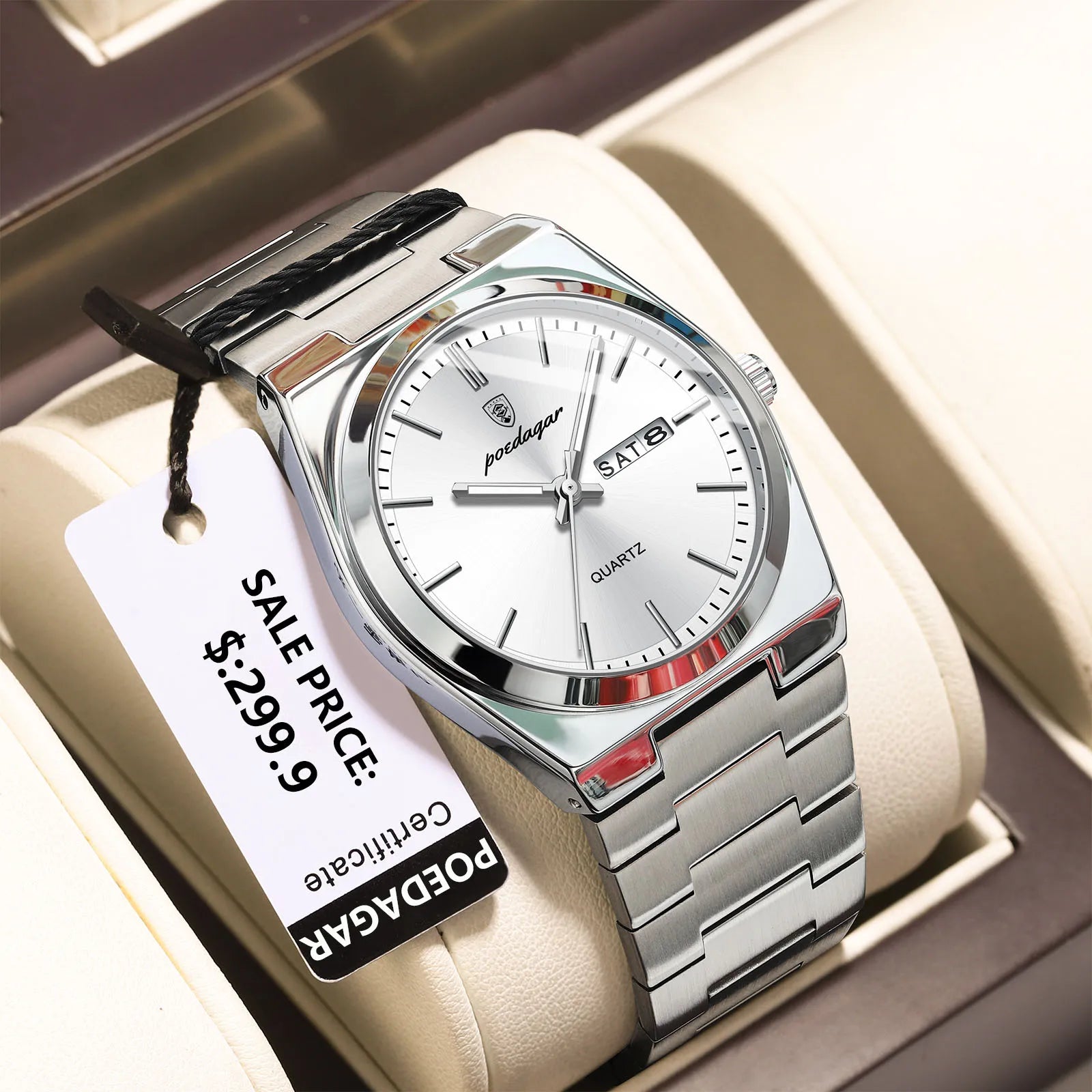 Relógio de Pulso Masculino Elegante de Quartzo com Calendário – Modelo 26