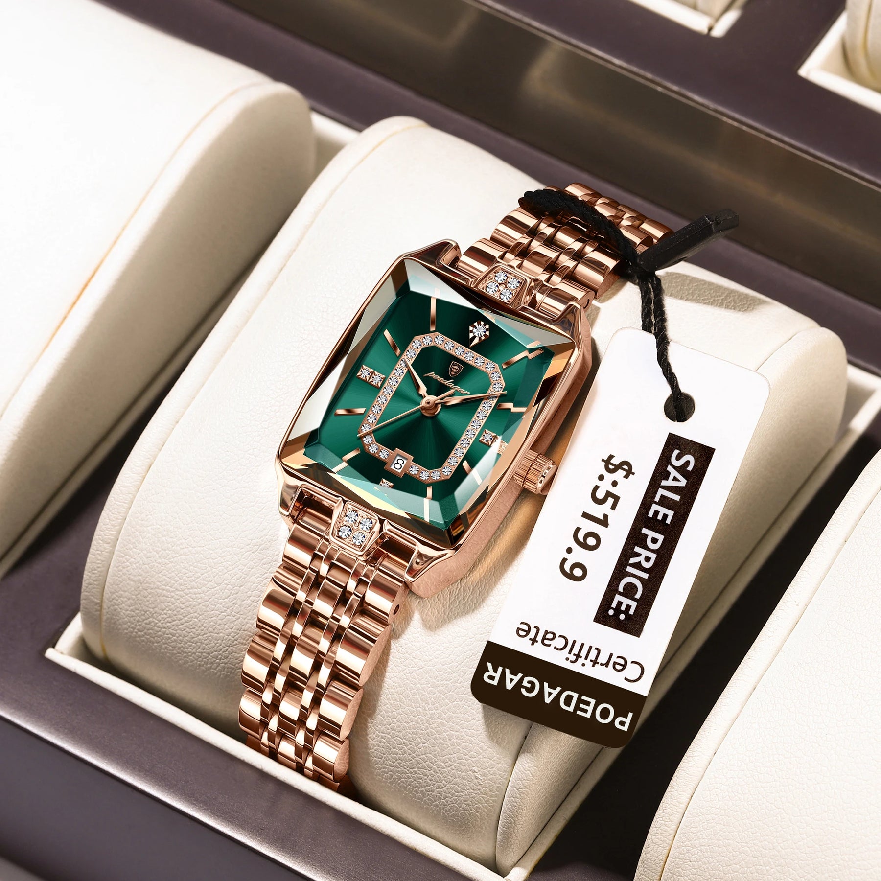Relógio de Pulso Feminino Elegante de Quartzo com Calendário