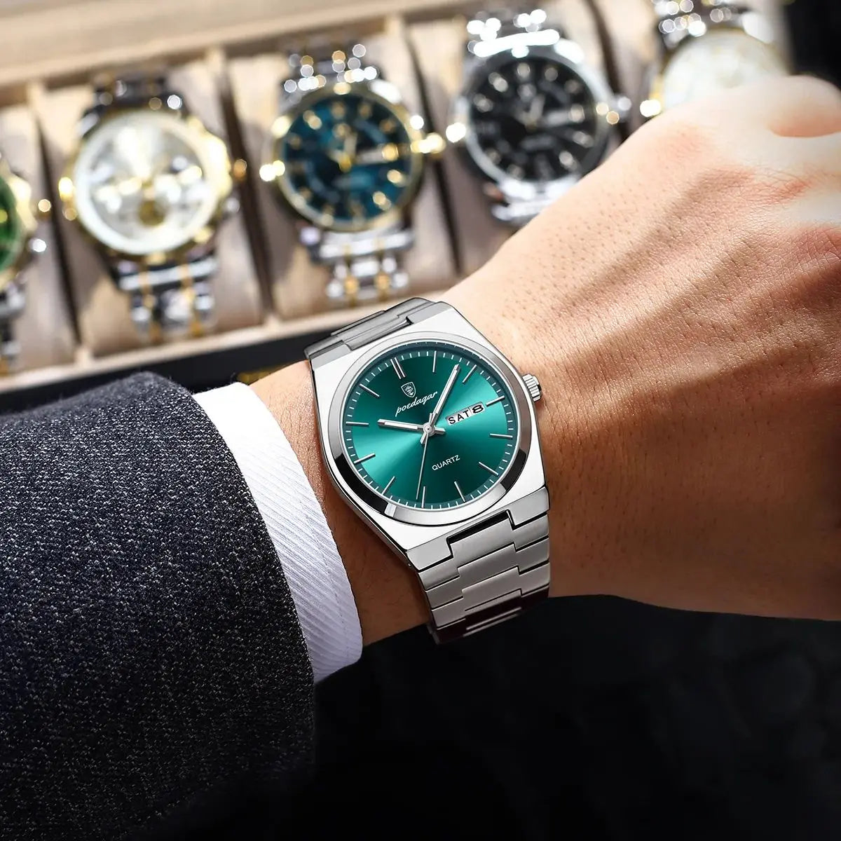 Relógio de Pulso Masculino Elegante de Quartzo com Calendário – Modelo 26