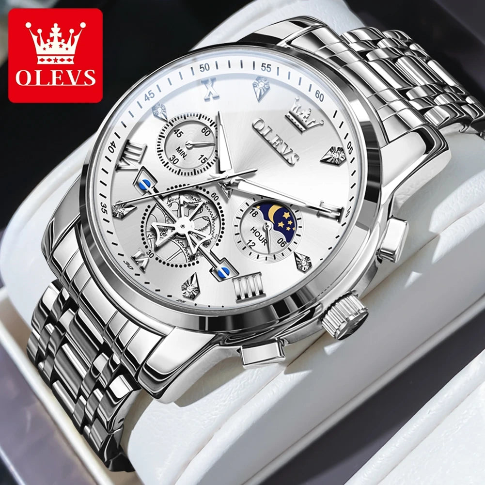 Relógio de Pulso Masculino Elegante de Quartzo com Cronógrafo